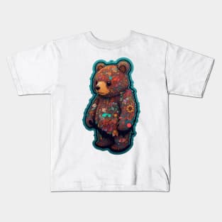 Cute Flowery Teddy Bear Kids T-Shirt